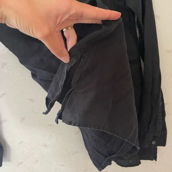 Eileen Fisher Black Button Down Shirt - Picture 3 of 4